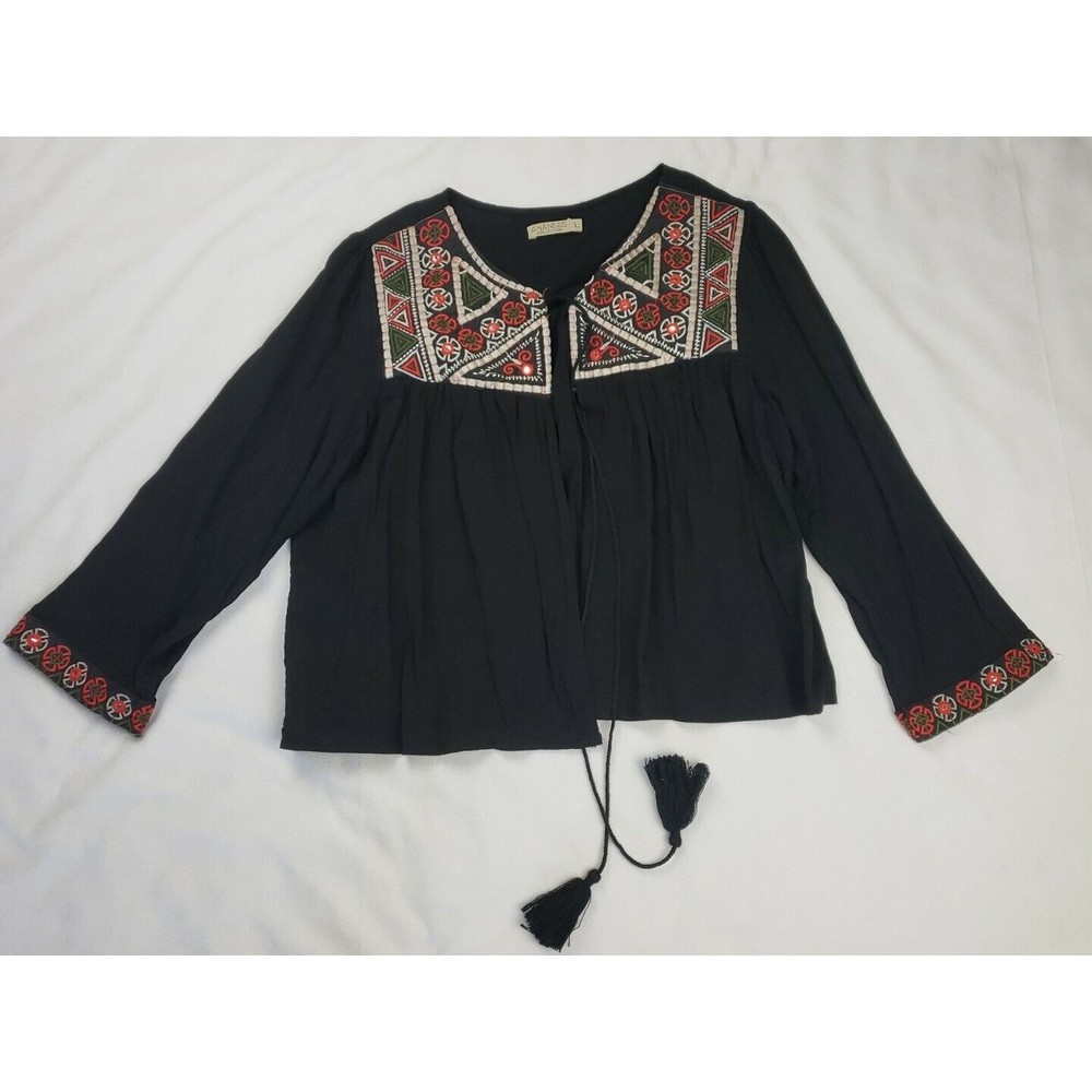 Anandas Collection - Open Front Boho Peasant Embr… - image 2